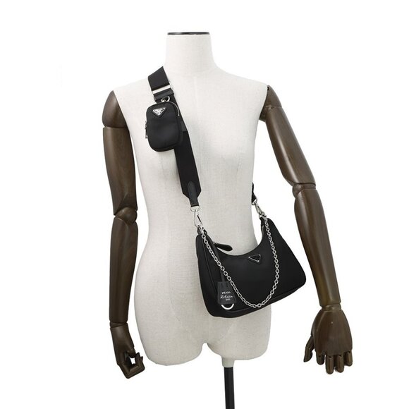 PRADA Re-Edition 2005 Re-Nylon Shoulder Bag Nylon Black 1BH204 - Picture 4 of 13